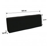 Zestaw 2 poduszek ogrodowych 120x80 + 120x40 Czarny