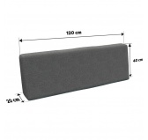 Zestaw 2 poduszek ogrodowych 120x80 + 120x40 Szary Zestaw 2 poduszek ogrodowych 120x80 + 120x40 Szary