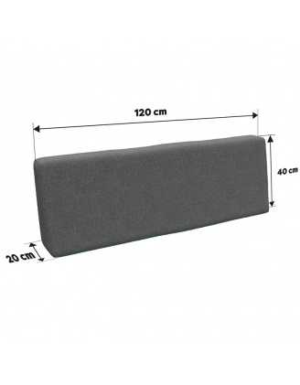 Zestaw 2 poduszek ogrodowych 120x80 + 120x40 Szary