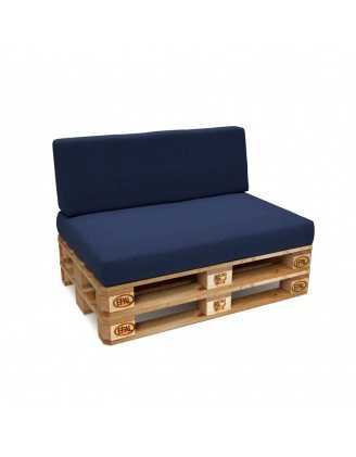 Zestaw 2 poduszek ogrodowych 120x80 + 120x40 Granatowe