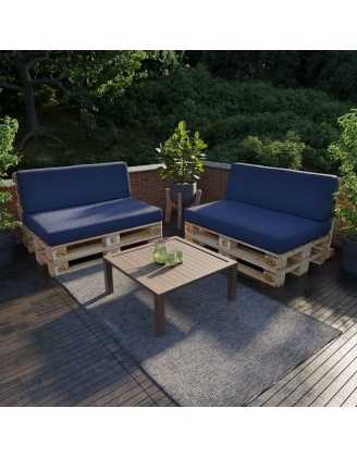 Zestaw 2 poduszek ogrodowych 120x80 + 120x40 Granatowe