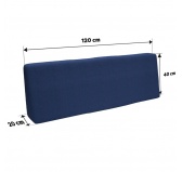Zestaw 2 poduszek ogrodowych 120x80 + 120x40 Granatowe Zestaw 2 poduszek ogrodowych 120x80 + 120x40 Granatowe