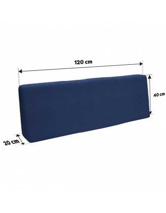 Zestaw 2 poduszek ogrodowych 120x80 + 120x40 Granatowe